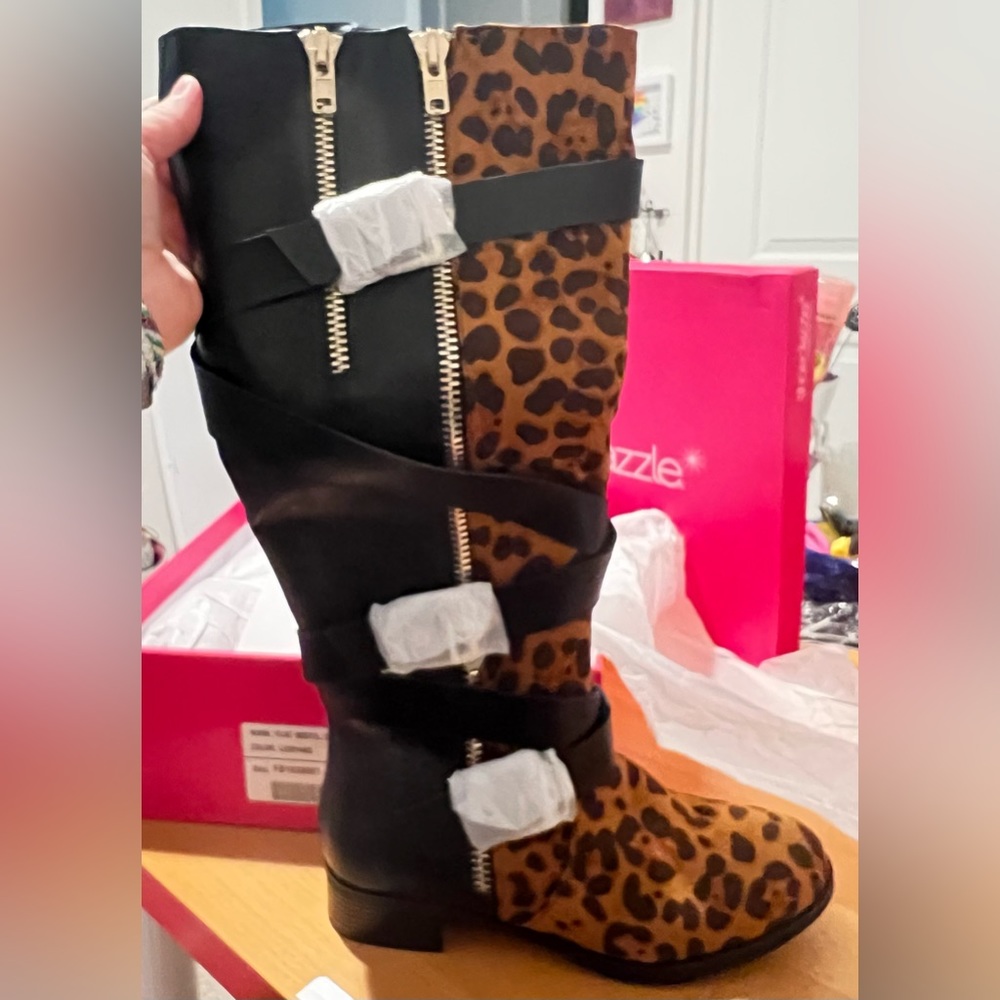 Flat boots Cecily, Leopard Size 6.5